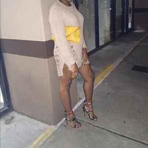 Oversized Nude Sweater Dress